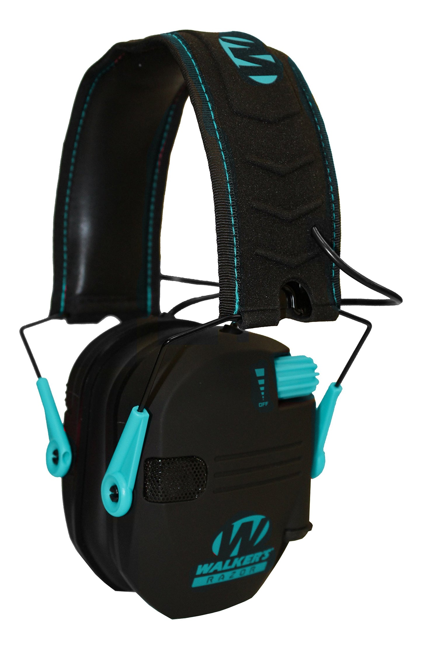 Walker's Game Ear Teal Shooting Glasses Razor Slim Electronic Muff - Teal