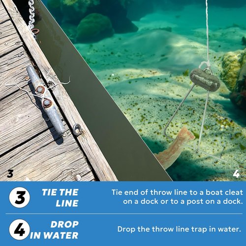 A1FISHER 3Packs Crab Throw Line Length 30FT/9.14M with 4OZ Lead Weight Crab Trap Line