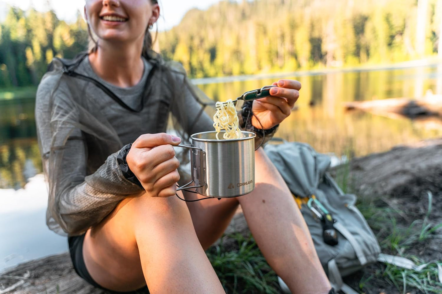 Coghlan's Stainless Steel Cutlery Set – 3-Piece Flatware with Fork, Knife, Spoon, and Convenient Storage Ring for Camping, Hiking, and Outdoor Adventures, Durable Tableware
