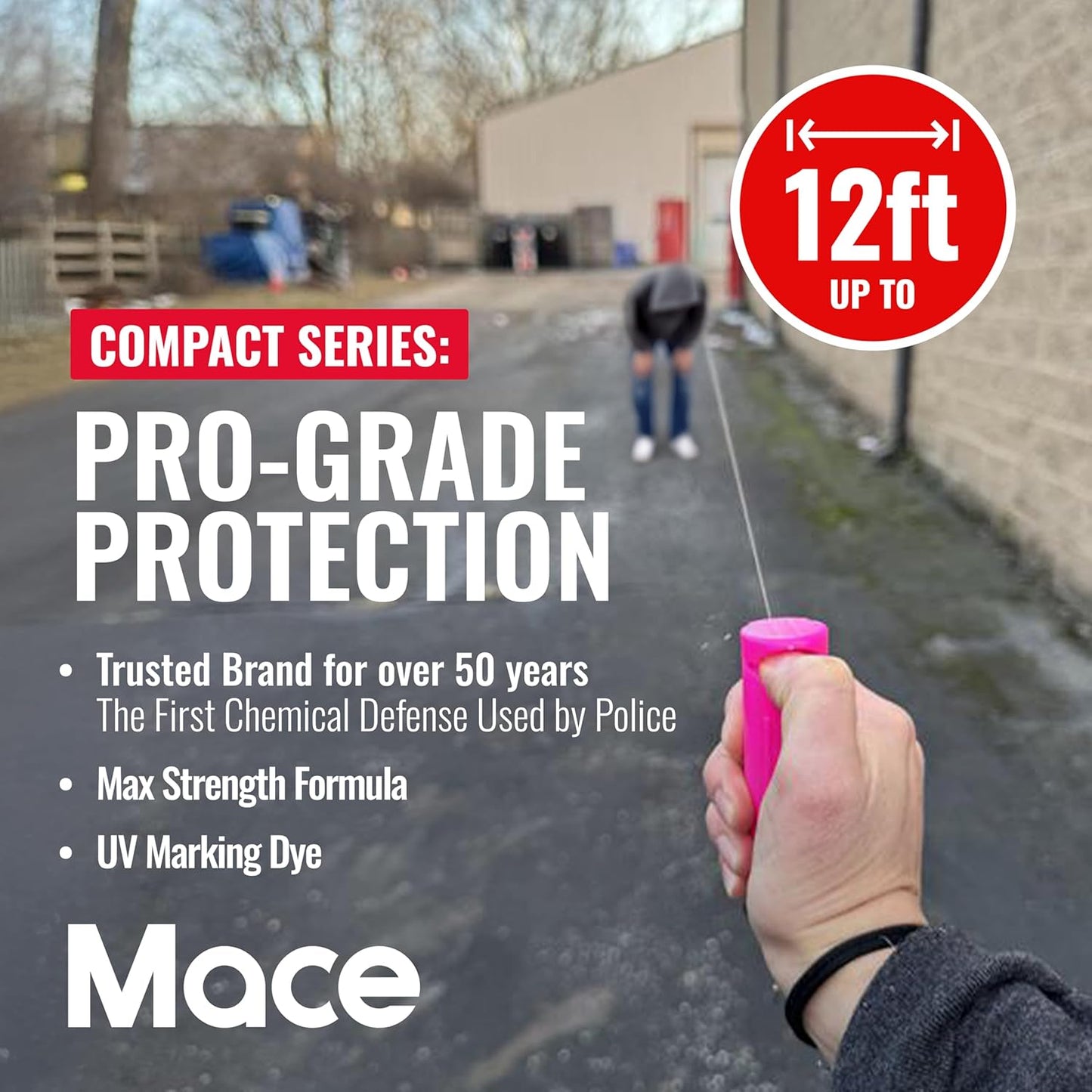 Mace Pepper Spray - Twist Lock & Hardcase Model, Max Strength 10% OC Formula, Long Lasting UV Dye, Self Defense Pepper Spray for Women & Men