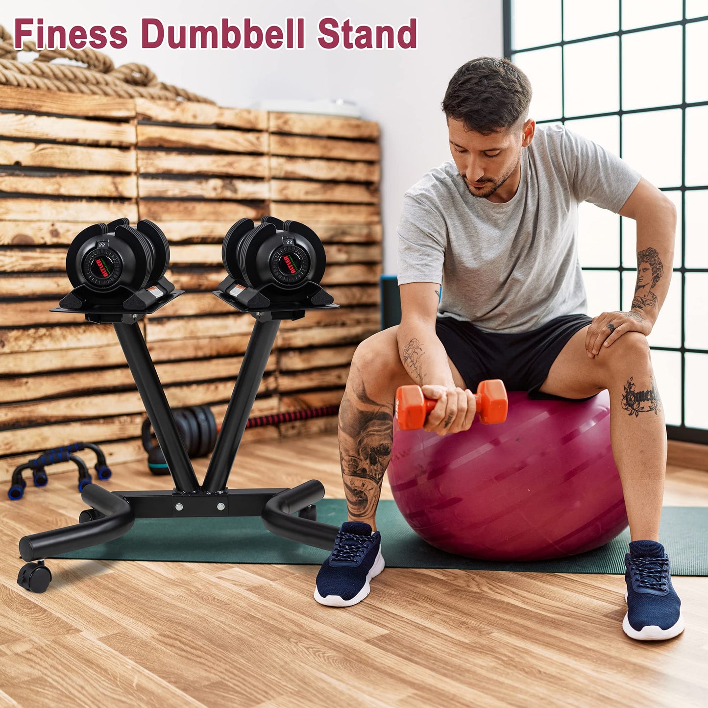 ALTLER Adjustable Dumbbell Stand Fitness Dumbbell Rack & Weight Rack for Home Gym Set