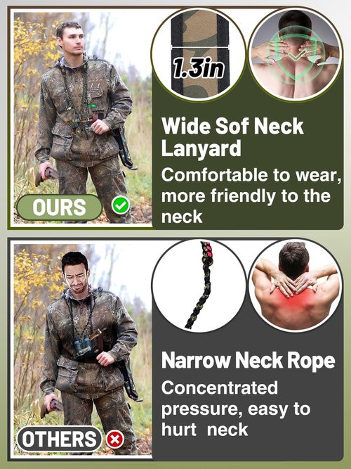 Duck Call Lanyard - Duck Whistle Hunting Accessories with 10 Removable Loops, Camo Woven Goose Call Carry, Christmas Outdoor Predator Gear Gifts for Hunter - Without Duck Call