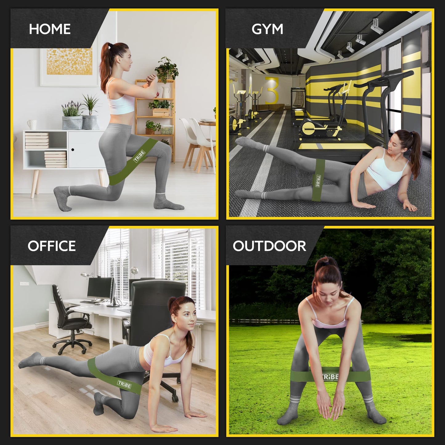 Fabric Resistance Bands for Working Out - Booty Bands for Women and Men - Exercise Set for Legs and Butt - Fitness Bands (Set of 8)
