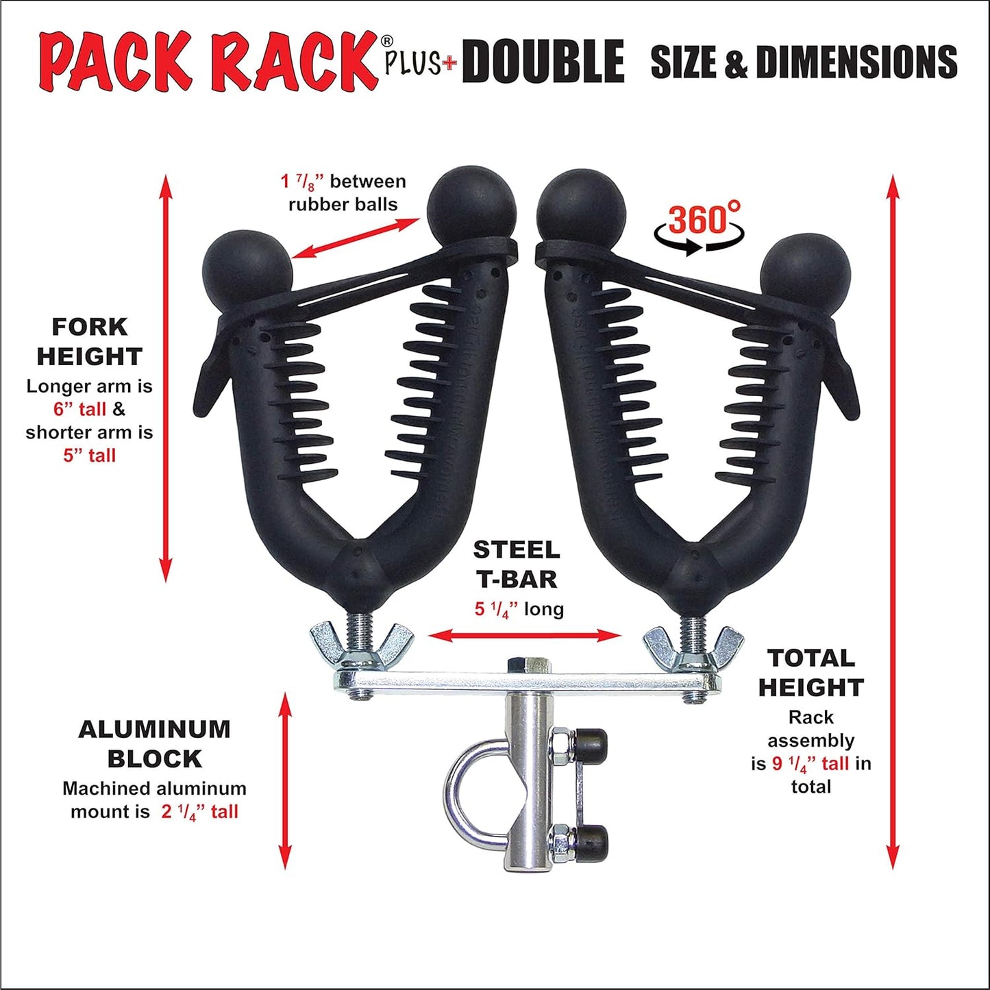 Pack Rack Plus - Gun & Bow Rack for ATVs and Bikes - Model PRP1