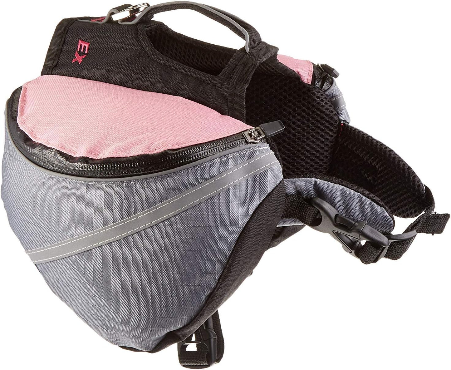 Doggles Dog Extreme Backpack, Gray/Pink, Small