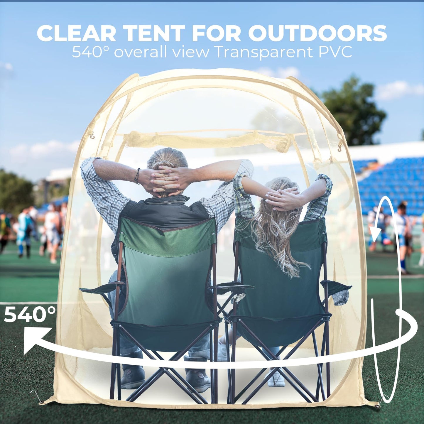 All Weather Proof Pod Sports Tent,Outdoor Weather Tent Sports Pod Pop Up Shelter with Sealed Floor,Pop Up Screen House with Carry Bag,Screen Room for Sport Event,Camping,Fishing-63"x63"x62"Clear