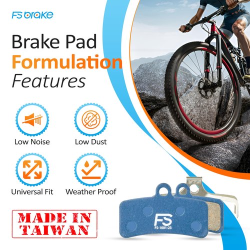 FS-DEXT Bike Disc Brake Pads for Shimano 4-Piston – Saint M810/M820, XT M8020/M8120, SLX M7120, XTR M9120, ZEE M640, Tektro M735/M750, TRP Slate T4/Quadiem | MTB, eMTB, Downhill, Enduro (One Pair)