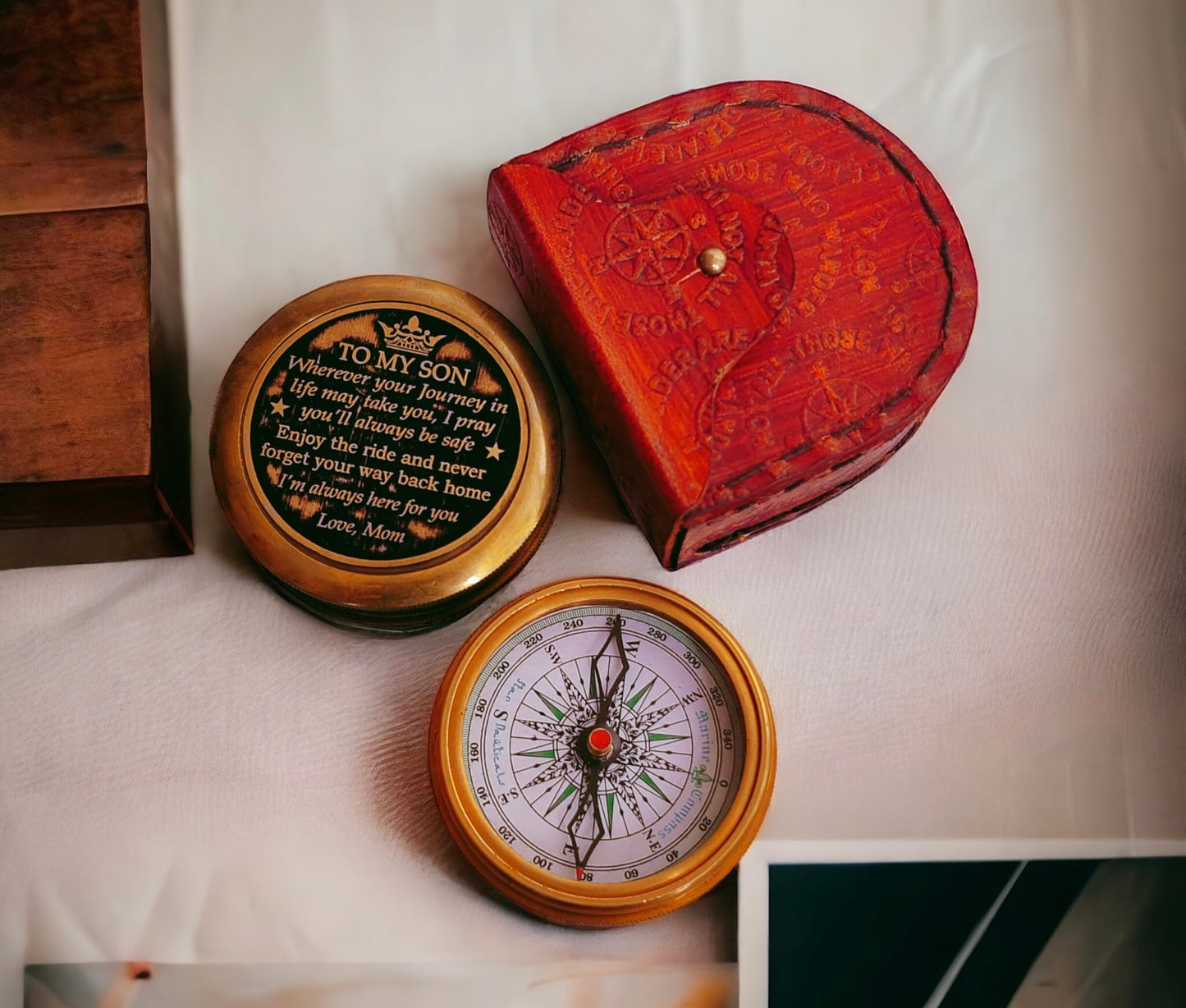 Mom to Son Compass – to My Son Love Mom – Mother to Son Gifts/Dad to Son - Graduation Day Gifts for Son - Son Birthday Gifts - Confirmation Gifts for Son