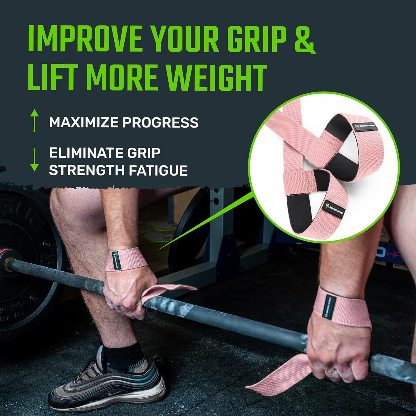 Gradient Fitness Lifting Straps | Wrist Straps for Weightlifting, Deadlift Straps, Lifting Straps for Weightlifting, Straps for Weight Lifting, Weight Lifting Straps for Men/Women, Gym Lifting Grips