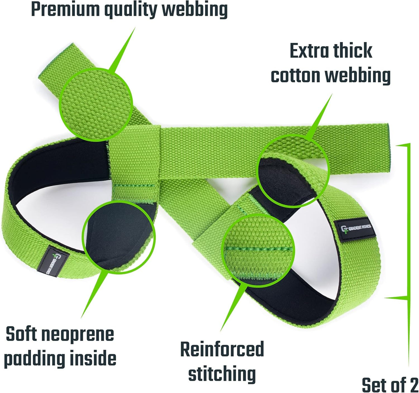 Gradient Fitness Lifting Straps | Wrist Straps for Weightlifting, Deadlift Straps, Lifting Straps for Weightlifting, Straps for Weight Lifting, Weight Lifting Straps for Men/Women, Gym Lifting Grips