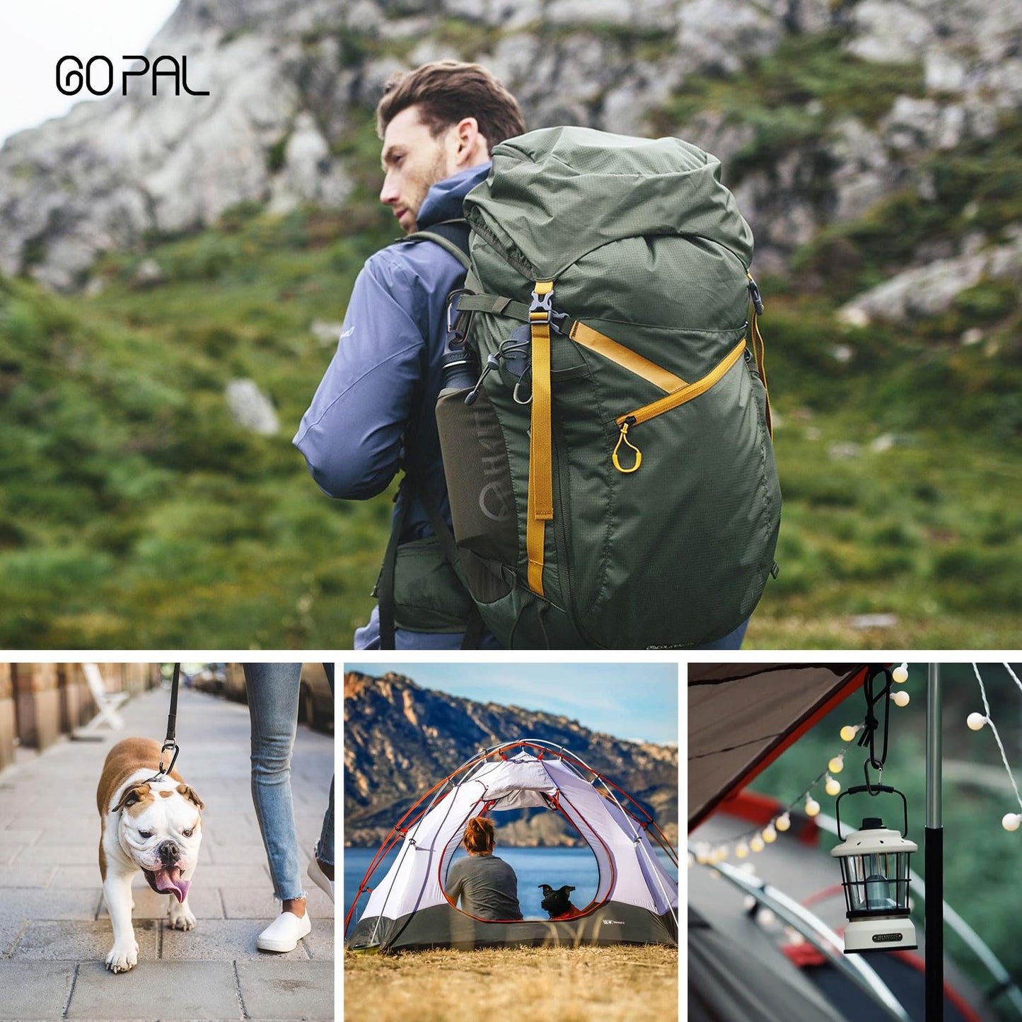 12PCS Small Carabiner Clip - 2.3" Mini Carabiners Keychain for Keys Water Bottle Dog Leash Camping Hiking, D Ring Hooks Aluminum