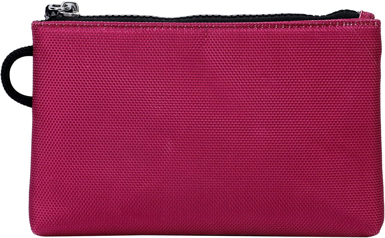 Vaultz Money Bag with Lock - 5 x 7 Inch, Men & Women's Locking Accessories Pouch for Cash, Bank Deposits, Wallet, Medicine, Phone and Credit Cards - BERRY