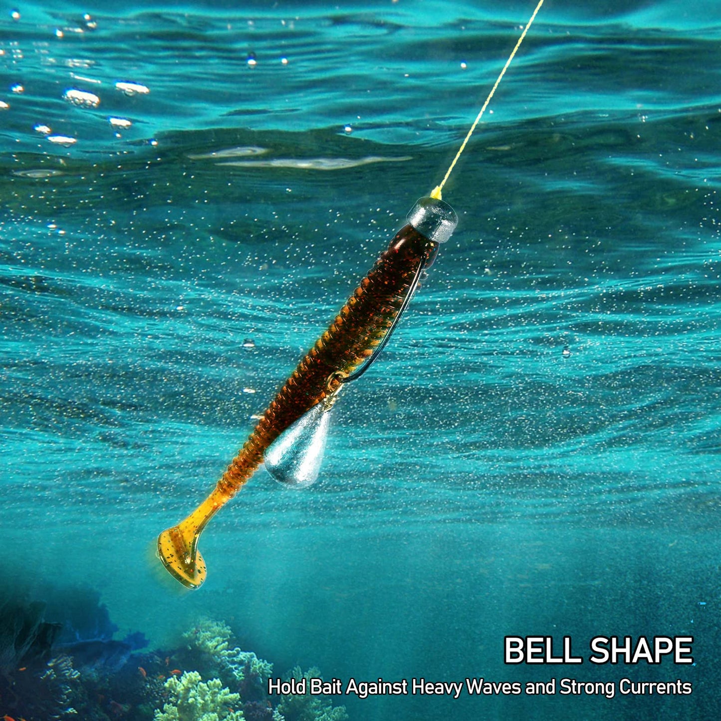 Dr.Fish 30 Pack Bass Casting Sinker Bell Fishing Lead Weights Drop Shot Weights Freshwater Tear Drop Sinkers 1oz