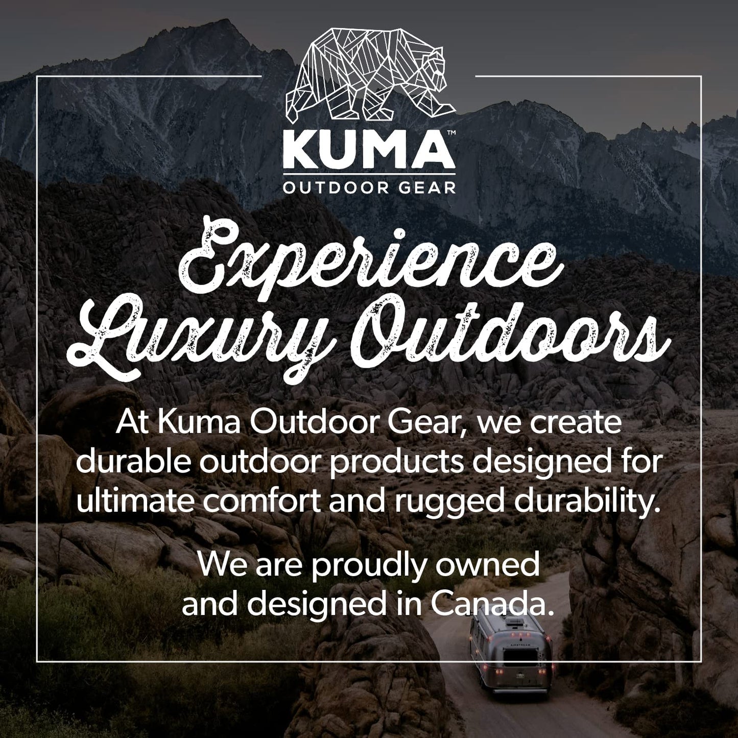 Kuma Outdoor Gear Bear Buddy/Double Chair with Carry Bag, Ultimate Portable Luxury Outdoor Heated Camping Loveseat for Glamping, Sports & Outdoor Adventures (Heather Grey)