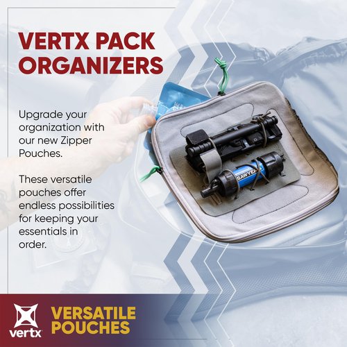 Vertx Pack Zip Pouch Organizer Insert Attachment for Backpack, Bag, Travel, Organization Pouches, Medium