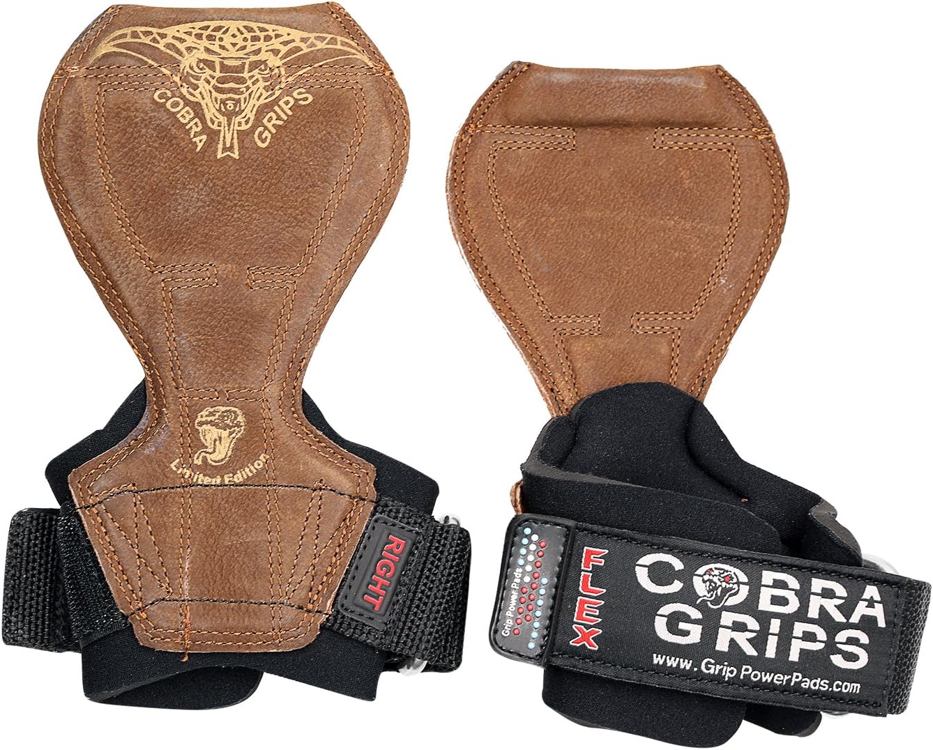 2018 Cobra Grips Flex Model Weight Lifting Gloves Heavy Duty Straps Alternative Power Lifting Hooks for Deadlifts with Padded Wrist Wrap Support Bodybuilding