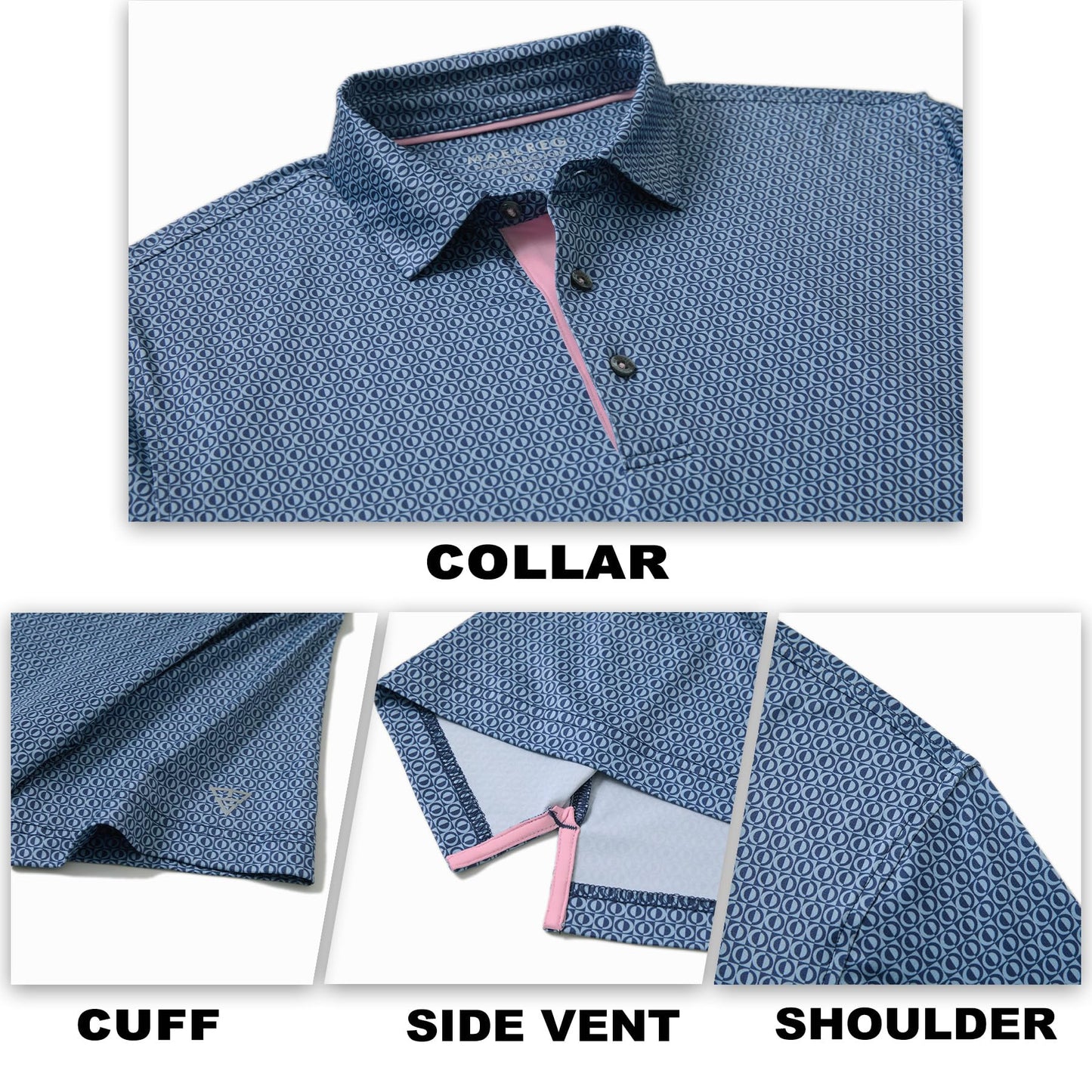 M MAELREG Polo Shirts for Men Quick Dry Fit Short Sleeve Performance Moisture Wicking Print Men’s Golf Shirts