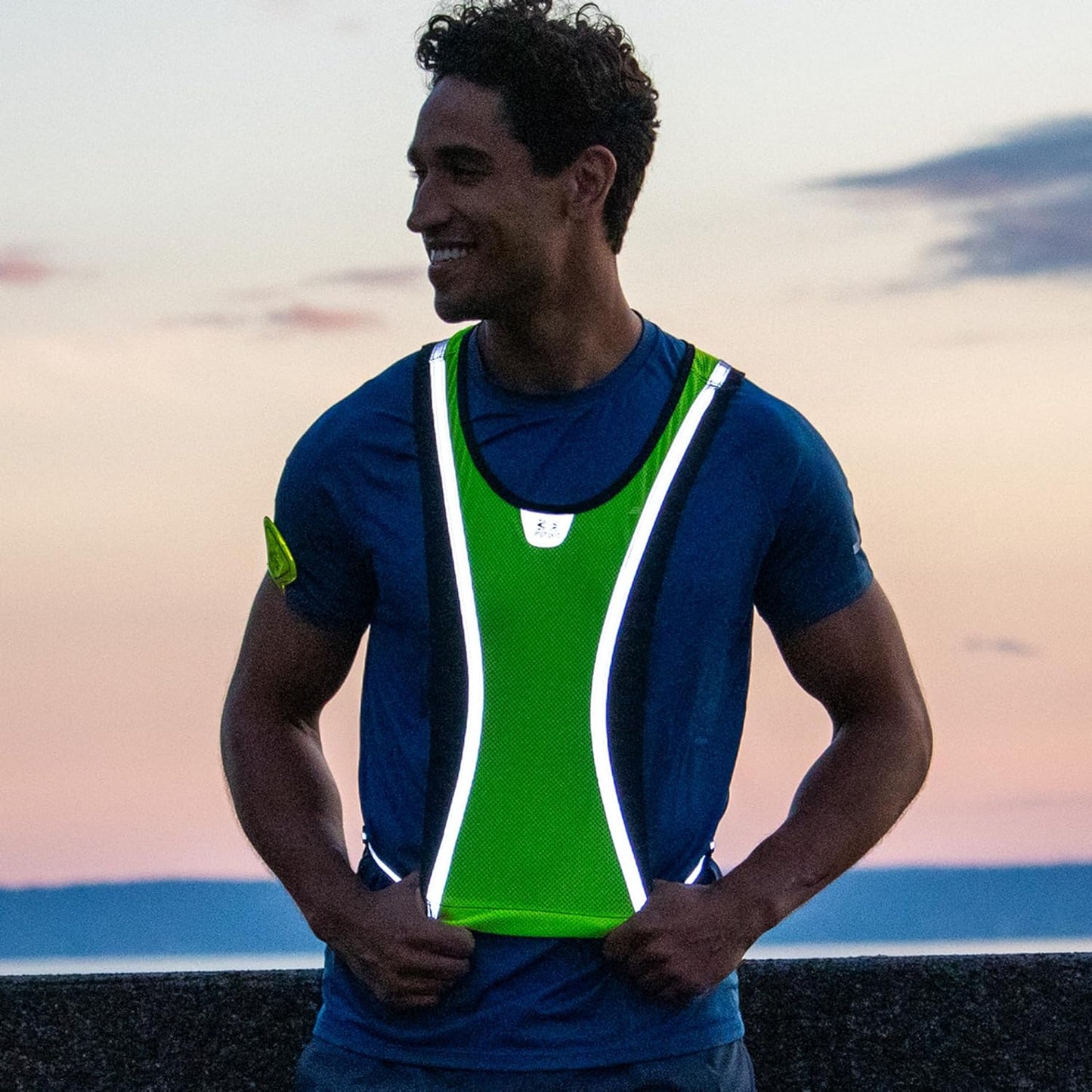 Amphipod Luminous-Lite Reflective Vest for Running, Cycling & Walking, High-Visibility Safety Vest for Low-Light Conditions for Men & Women - Yellow - OSFM