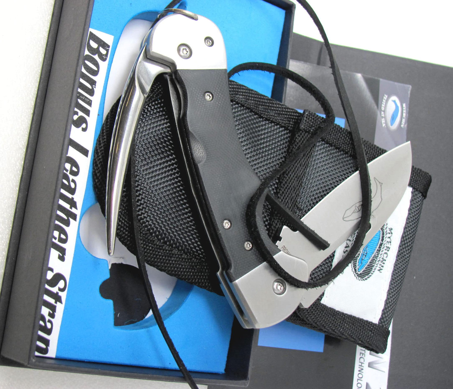Myerchin Knives Standard Edge BF300 Generation 2 Captain Pro G-10 Professional Series With Bonus Leather Lanyard