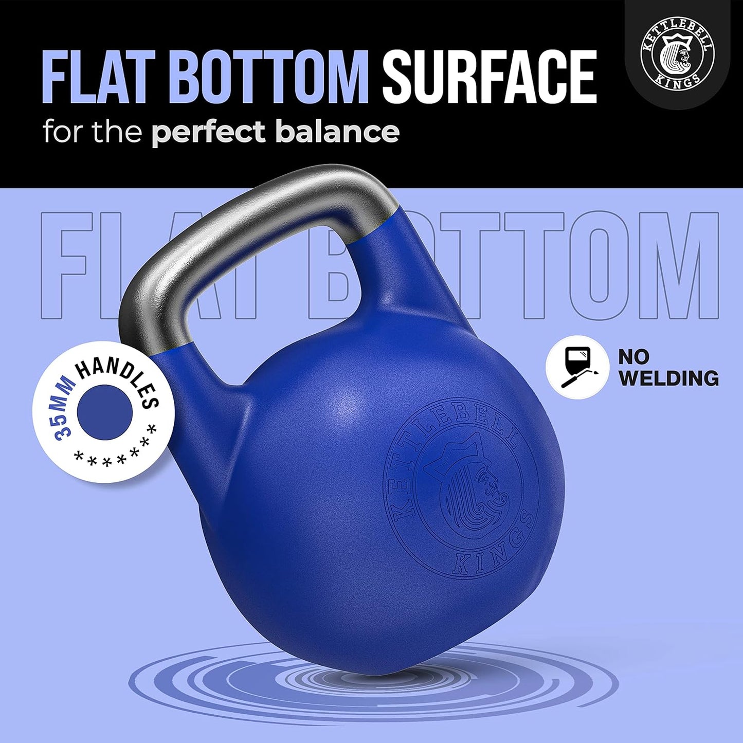 Kettlebell Kings Competition Kettlebells Weight (35mm handle) 8-48 KG | Hand weights Workout Gym Equipment & Strength training sets for Women & Men for Home Gym | Suitable for High Repetition Workouts