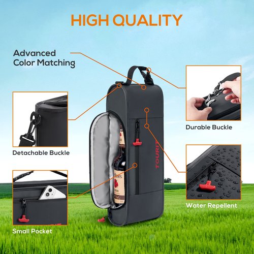TOURIT Cooler Bag - 6-Can Insulated Sleeve, Small Soft Fits Discreetly in Golf Bag, Accessories for Men