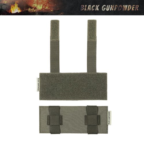 Black Gunpowder Molle Panel Tactical Morale Patches Board Even Number Gear Attachment (Ranger Green, 7.5 x 3 in, 1 Piece)