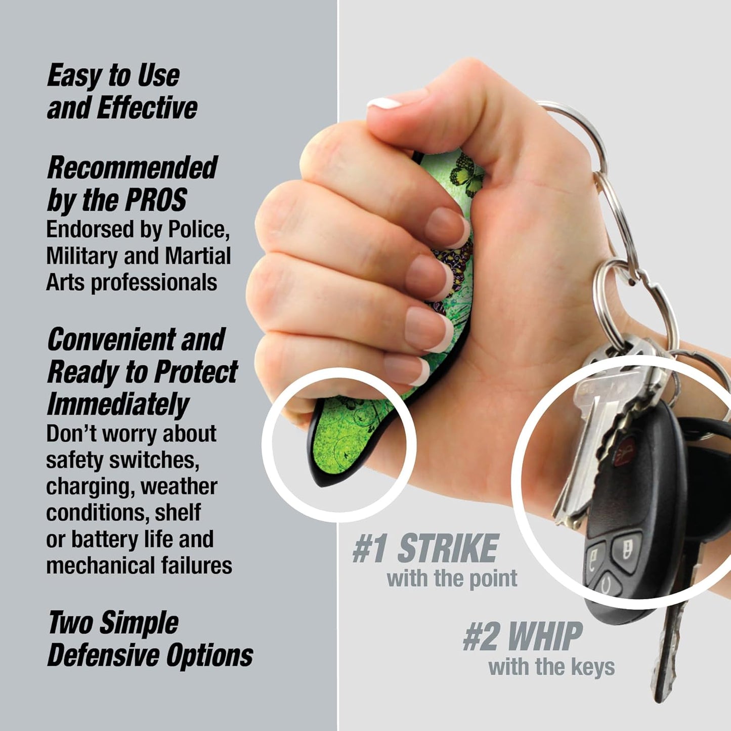 MUNIO Self Defense Keychain – Lightweight, Stylish & Portable Safety Tool for Women & Men – Non-Lethal Kubotan, Easy to Use