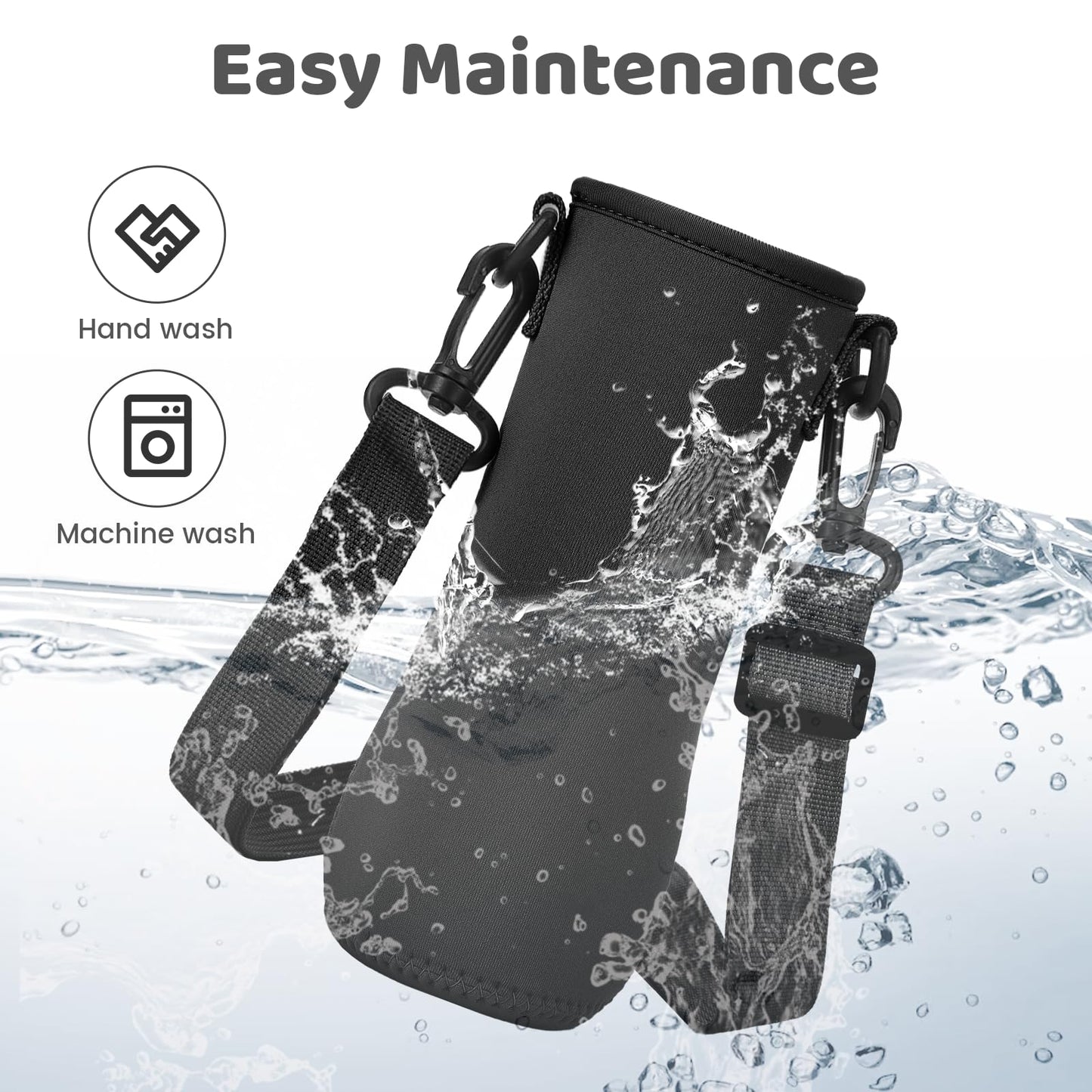 2Pcs Sleeve for 22oz Cirkul Water Bottle,Neoprene Water Bottle Sleeve for 22oz Cirkul Tumbler with Shoulder Strap,Water Bottle Cover Compatible with 22oz Cirkul Stainless Steel&Plastic Water Bottle