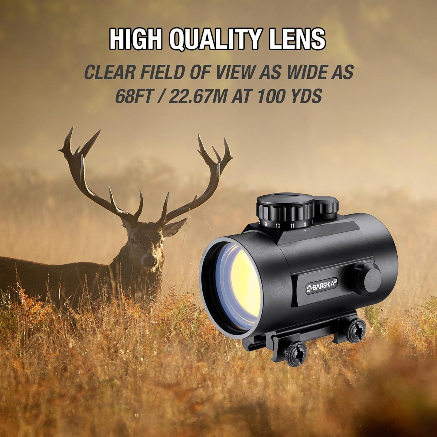 Barska Red Dot Sight – Compact Reflex Optic Scope with Adjustable Brightness for Rifles, Shotguns, Handguns, and Crossbows