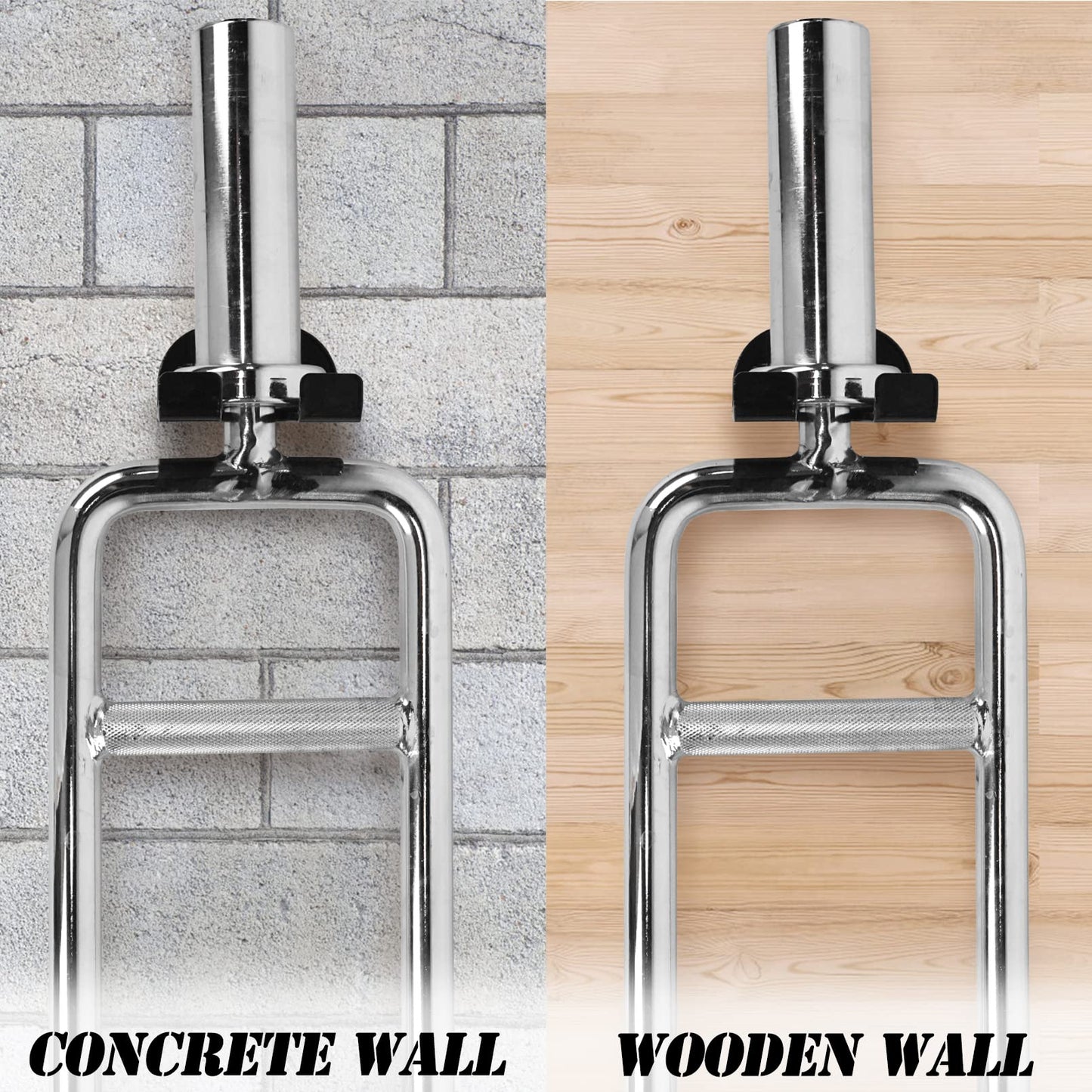 Luwint Set of 2 Single Olympic Barbell Hanger, Vertical Gym Bar Storage Holder Wall Rack