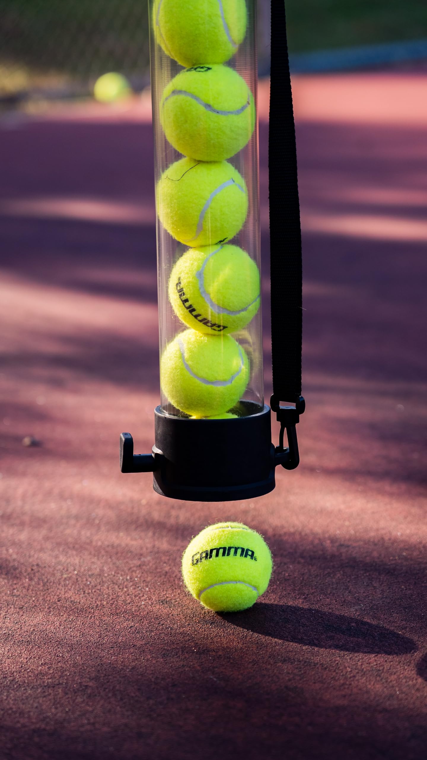 GAMMA Sports Tennis Ball Tube Pickup Clear - Holds 18 Balls, Quick and Easy Pick Up, Durable Rubber End Caps, Tennis Players, Pros, and Instructors