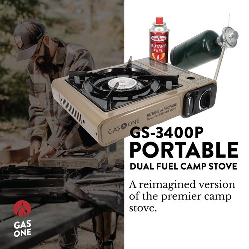 Gas One GS-3400P Dual Fuel Camping Stove and Potable Aqua Water Purification Tablets 50ct 2 Pack Emergency Preparedness Kit