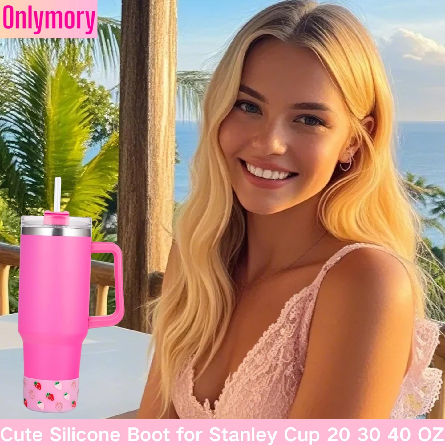 Onlymory Silicone Boots for Stanley Cup 40 30 20 OZ, Protective Bottom Boot for Stanley IceFlow Tumbler, Sleeve Cover Protector for Hydroflask 12-24 oz Sports Bottle Stanley Cup Accessories