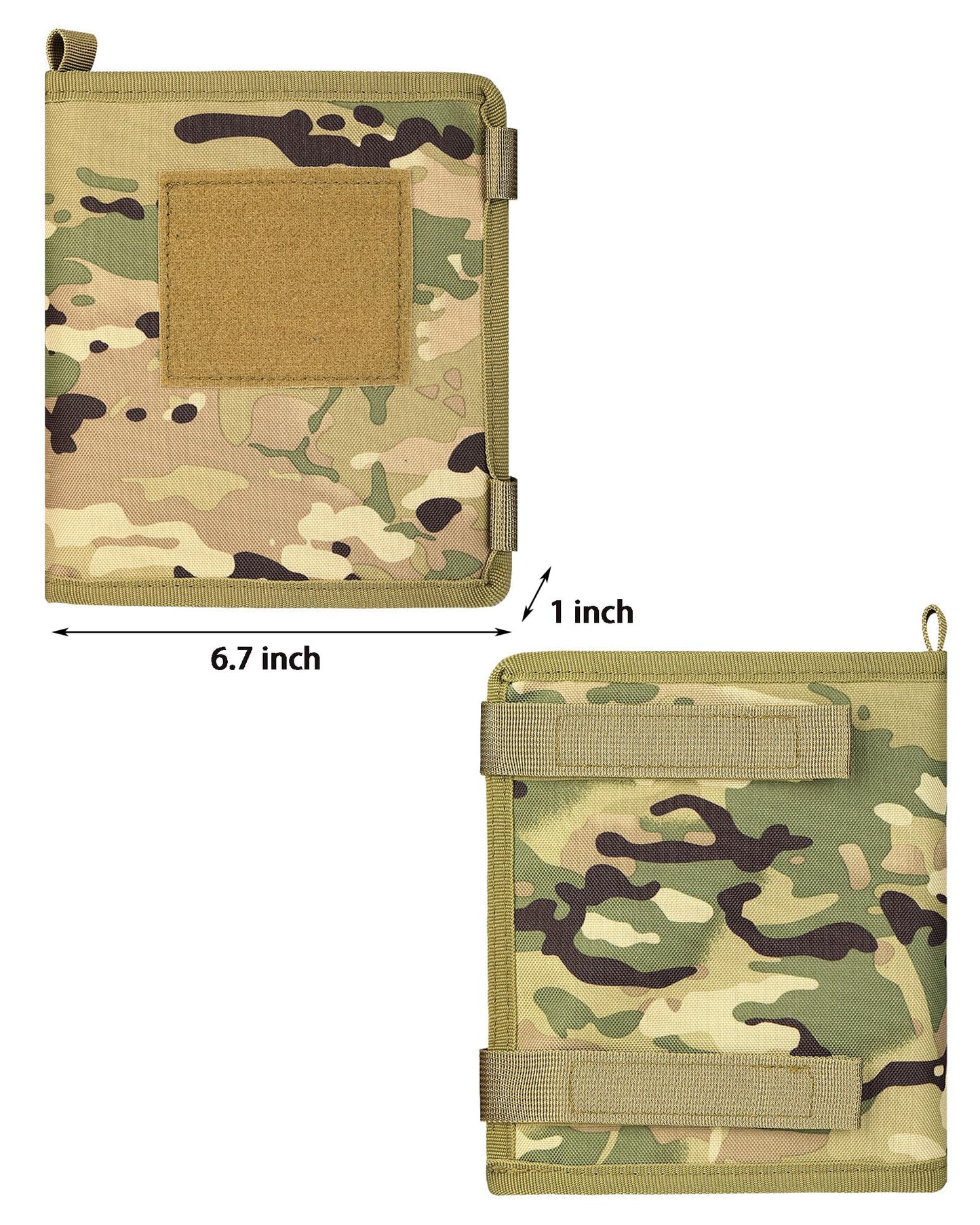 GEEDUD Map Case, Tactical Notebook, Multifunctional Water-Resistant Map Case for Military Hiking, Tactical, Outdoor Activities(CP)