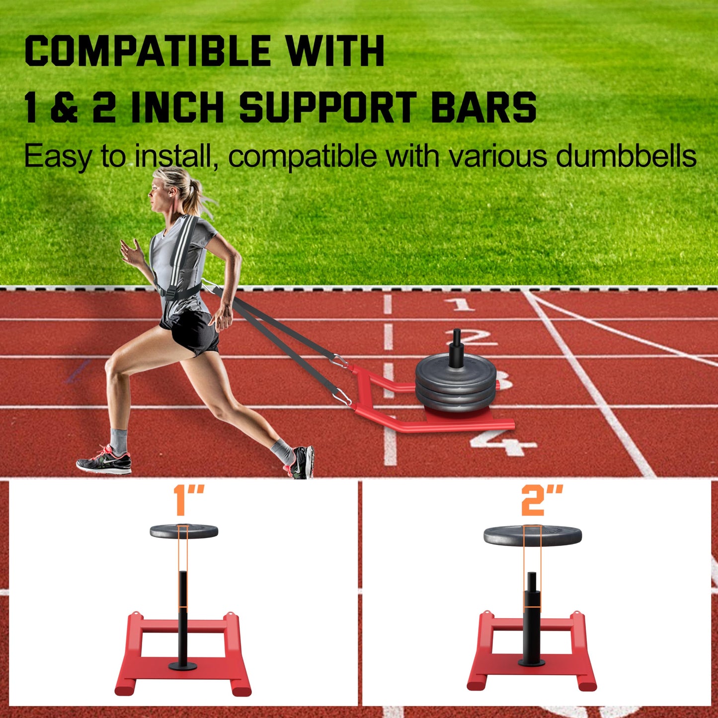 2025 Upgrade Weight Sled for Training - Heavy Duty Football Sled for Lineman, Sled Pull Workouts, Speed & Strength Training, Football Blocking Sled, Running Sled for Athletes, Weighted Sled for Outdoor & Indoor Workouts