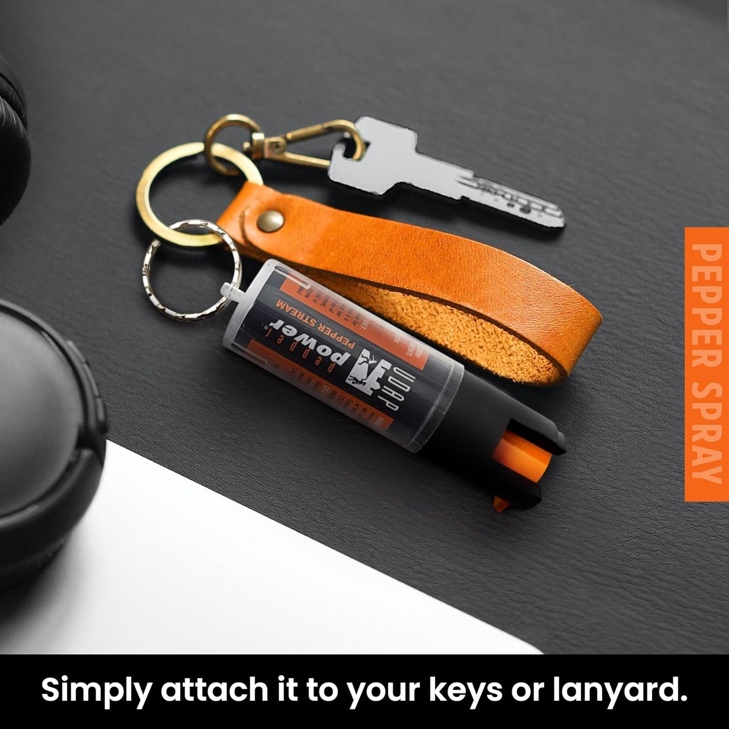 UDAP Pepper Power Keychain OC Compact Self Defense Pepper Spray for Women, Men, and Runners, Travel Size, Powerful Blast Pattern, 10 ft Stream, 2K, 0.4 oz, 2 Pack