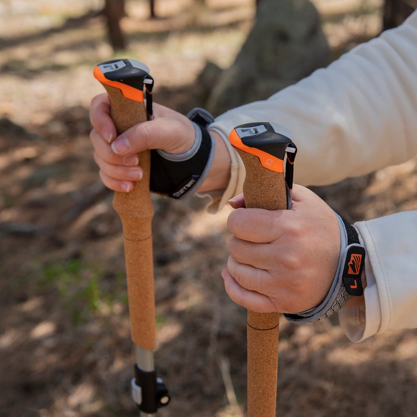 Terrain Alpha Vertex Carbon Trekking Poles, Walking and Hiking Sticks, Canyon Sunset