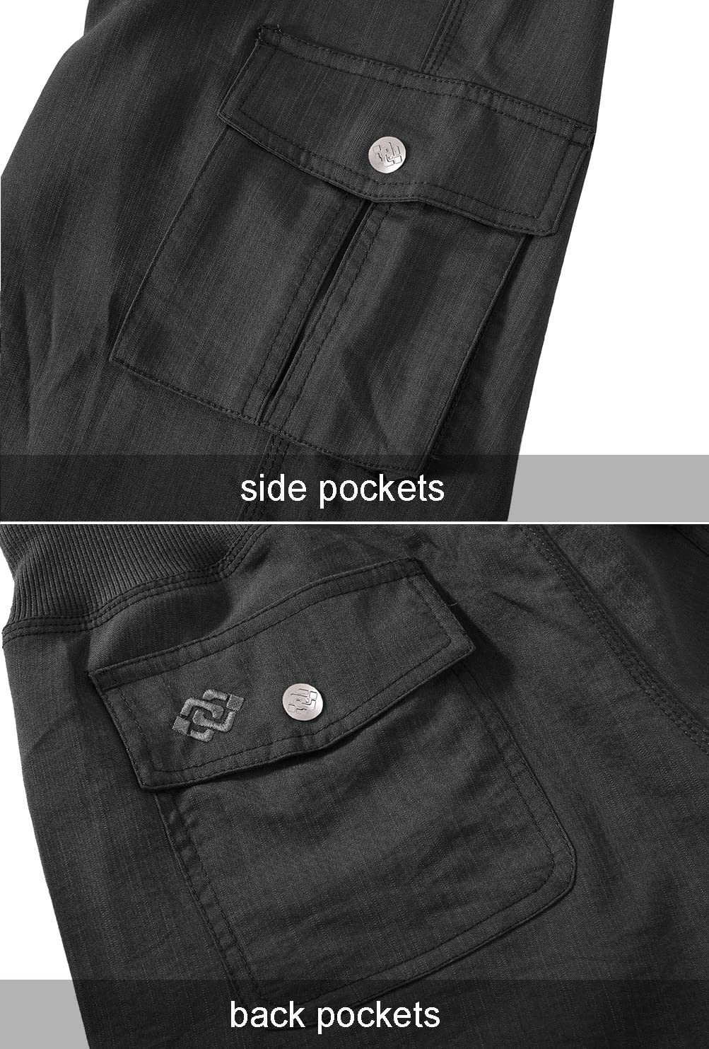 MoFiz Womens Capris with Pockets Loose Fit Casual Capri Pants Dressy Lightweight Ladies Baggy Cargo Pants for Hiking Dark Grey 2XL