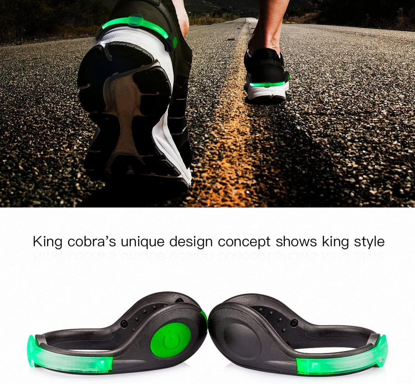 LED Shoes Clip Lights USB Charging for Night Running Gear, Color RGB Strobe and Steady Color Flash Mode, Safety Clip Lights for Running, Jogging, Walking, Biking(One Pair)