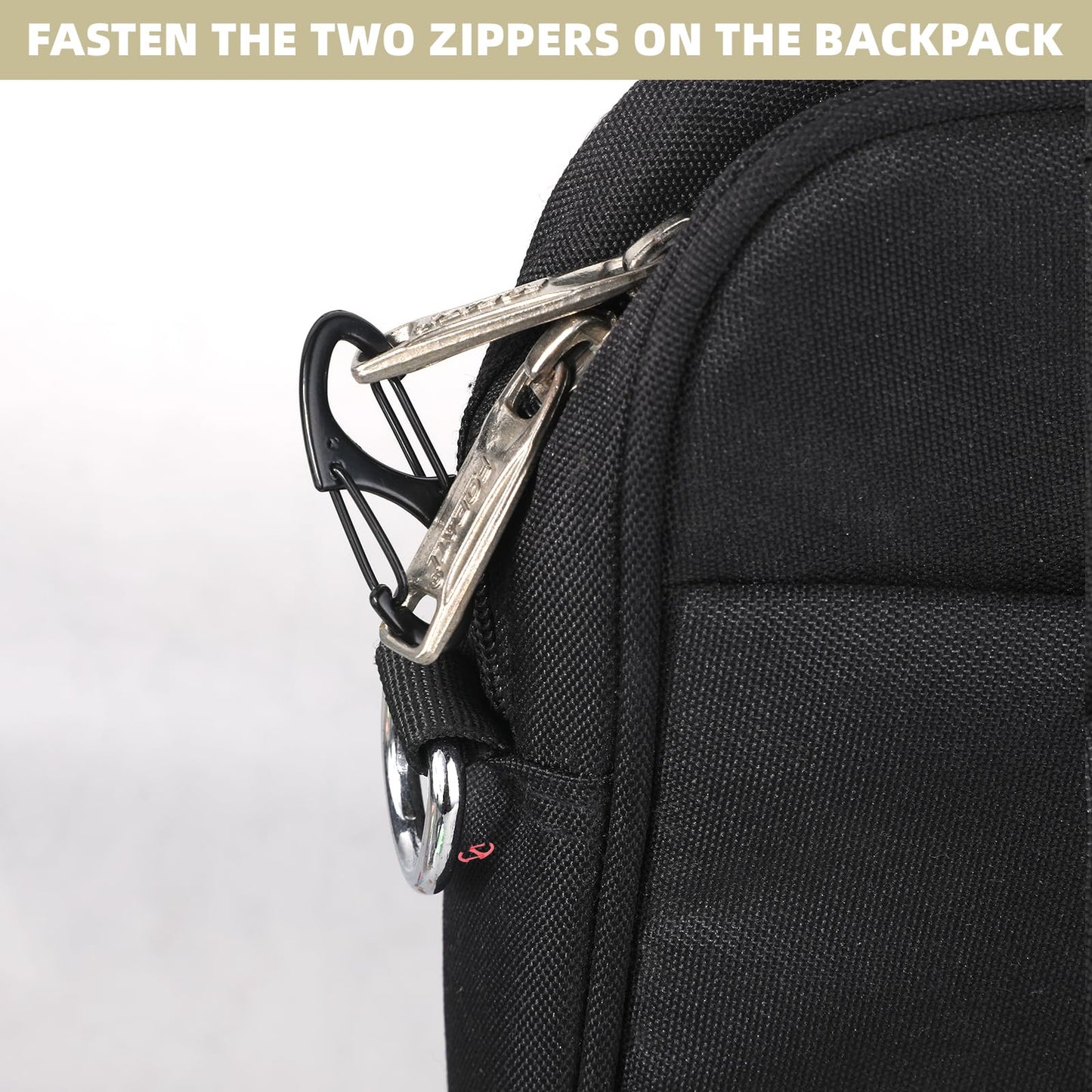 JJUNW 20pc Alloy S Carabiner Clips, Dual Opening Design, Keychain Snap Hooks, Mini Carabiner for Dual Wire Gate Clip Interlocking Keychain Attachment (Black)