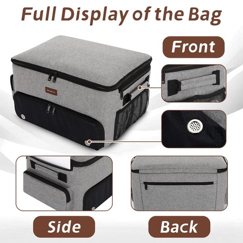 Skureay Golf Trunk Car Locker Organizer, Multi Compartments 2 Layer Car Storage Organizer With Separate Ventilated Shoe Compartment Reflective Strip, To Store Golf Accessories For Men Women (Grey)
