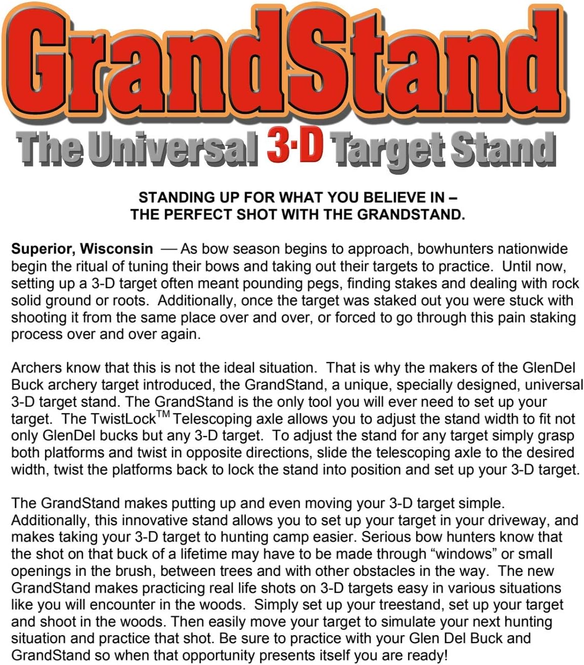 Grandstand - Universal Adjustable 3D Archery Target Stand