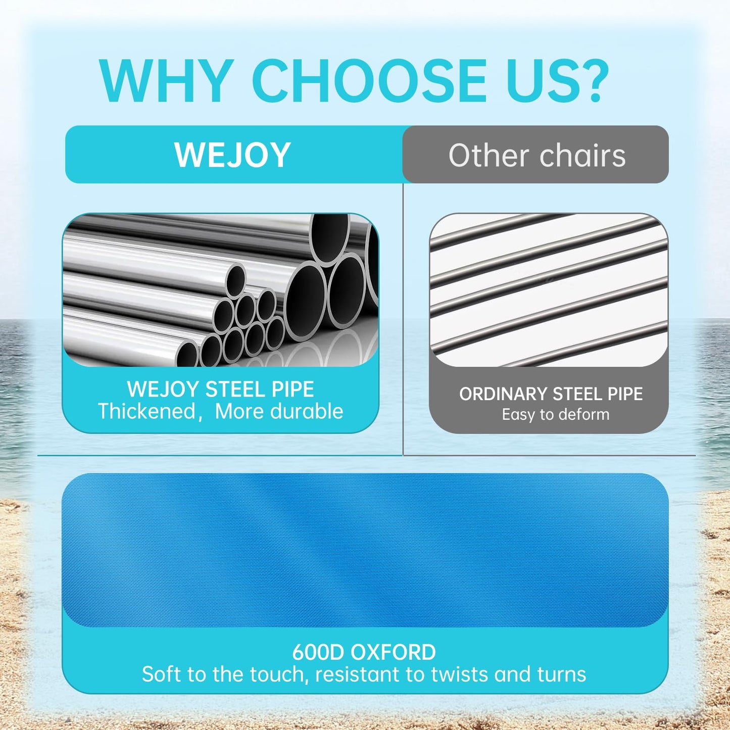 #WEJOY 2 Pack Folding Beach Chairs
