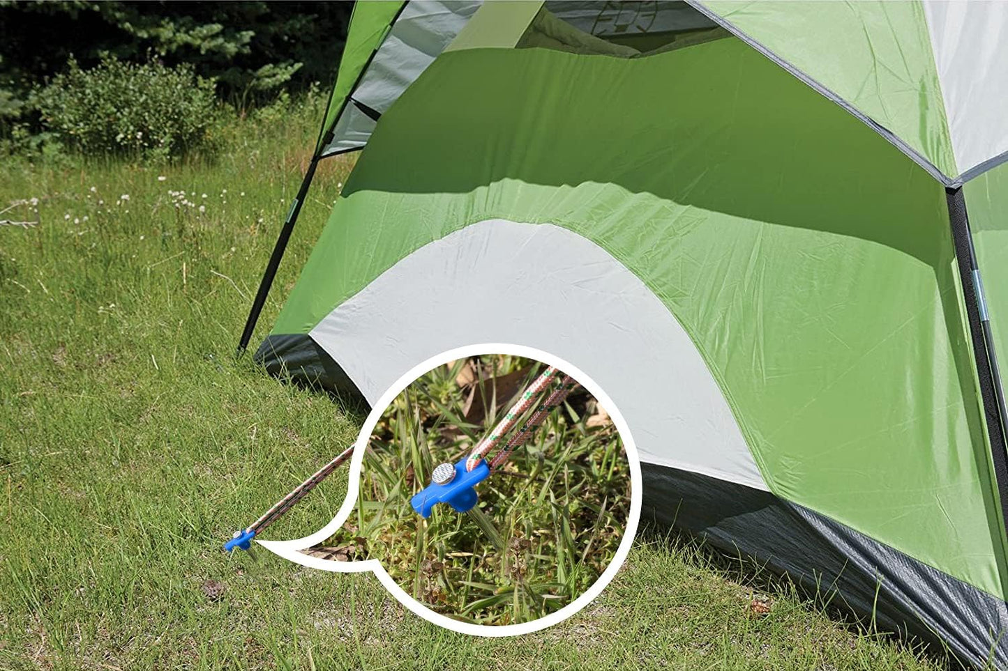 ABCCANOPY 11 Inch Tent Stakes 10 Pcs Non-Rust Metal Ground Anchors, Heavy Duty Spikes with 4 Ropes for Outdoor Camping, Orange