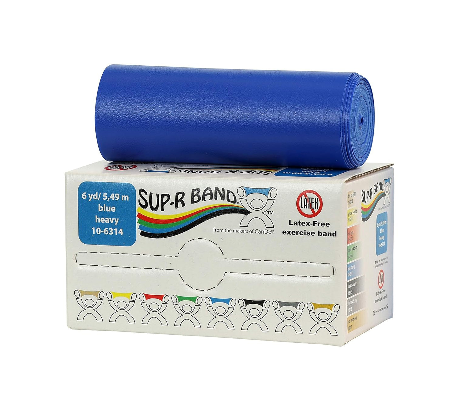 CanDo 10-6323 Sup-R Latex Free Exercise Band, 50yds Length, Green-Medium
