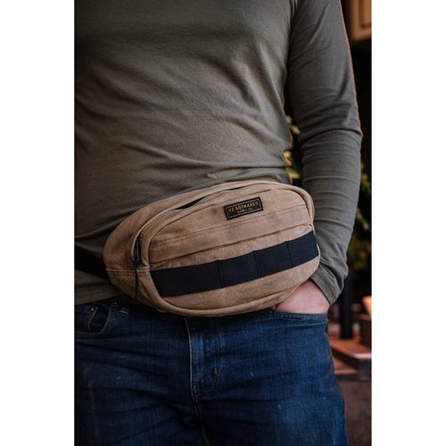 Readywares Waxed Canvas Sling, Large Fanny Pack, Outdoor Sport Hiking Travel Belt Bag, Waist Bag for Men, Large Fanny Packs for Women, Fanny Pack for Men