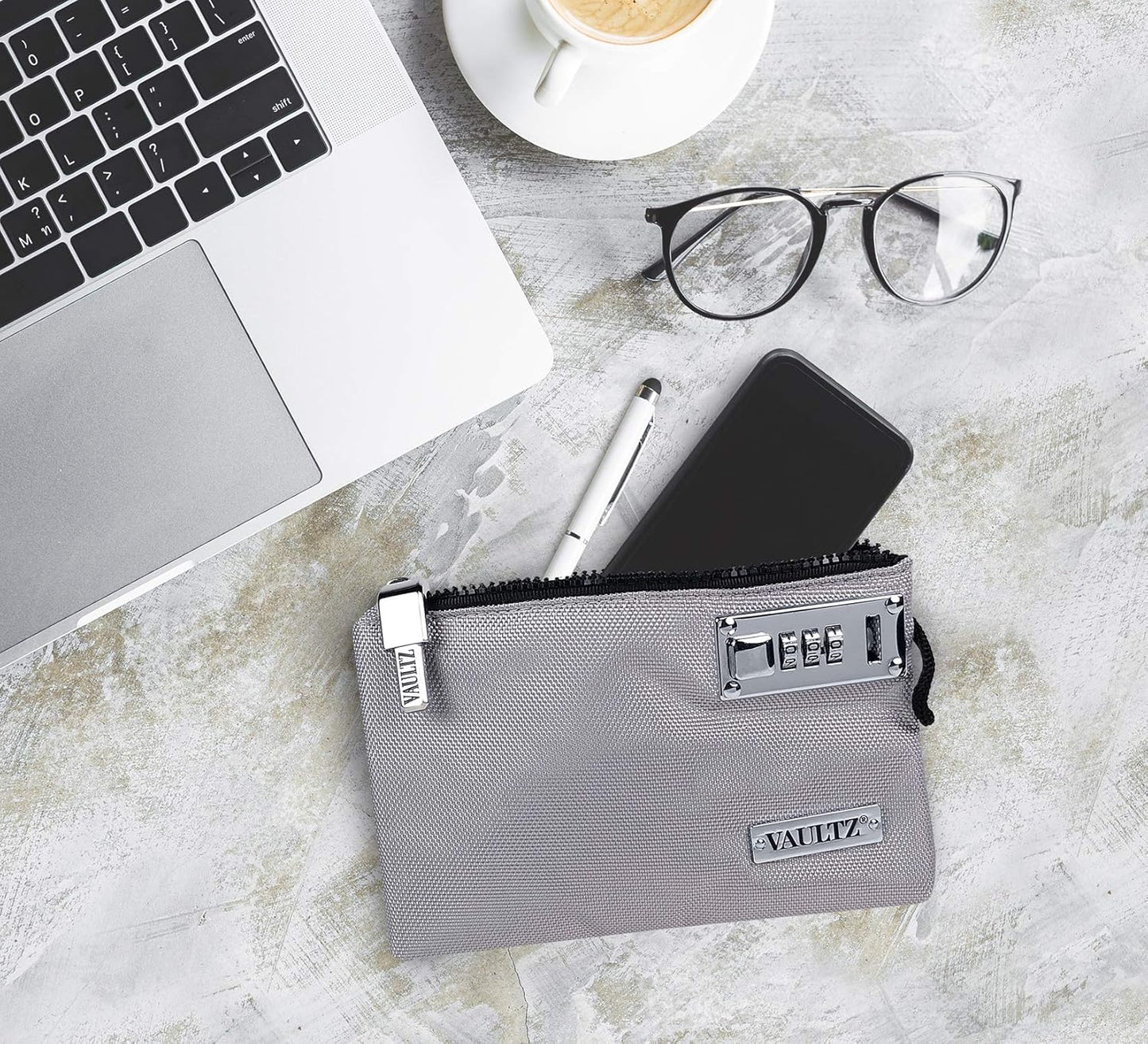 Vaultz Money Bag with Lock - 5 x 7 Inch, Men & Women's Locking Accessories Pouch for Cash, Bank Deposits, Wallet, Medicine, Phone and Credit Cards - BERRY