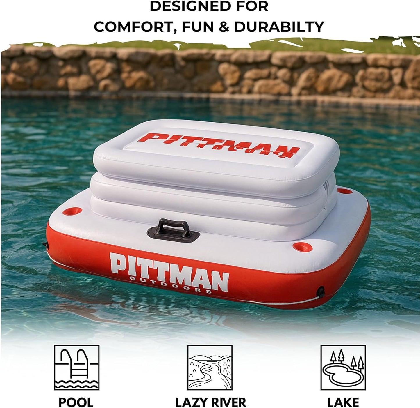 Pittman - Floating Ice Chest for River - Large 72 Can Floating Cooler for River, Pools or Lake - Ideal Cooler Floats for River Floating, tubing or just Chilling on The River