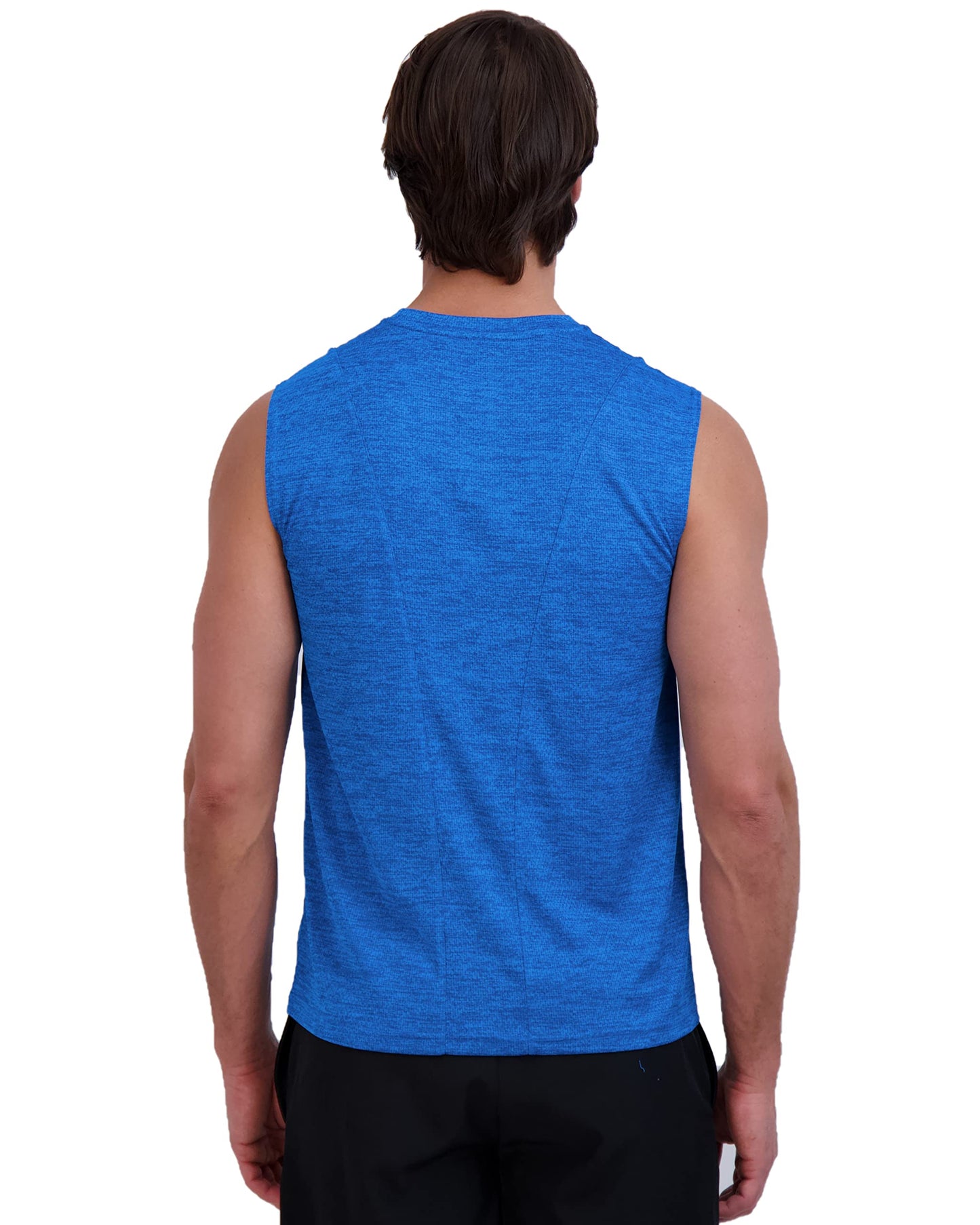 Russell Athletic Mens Dri-Power Space-Dye Short Sleeve Crew Neck Performance Muscle Tee, Aster Blue, S