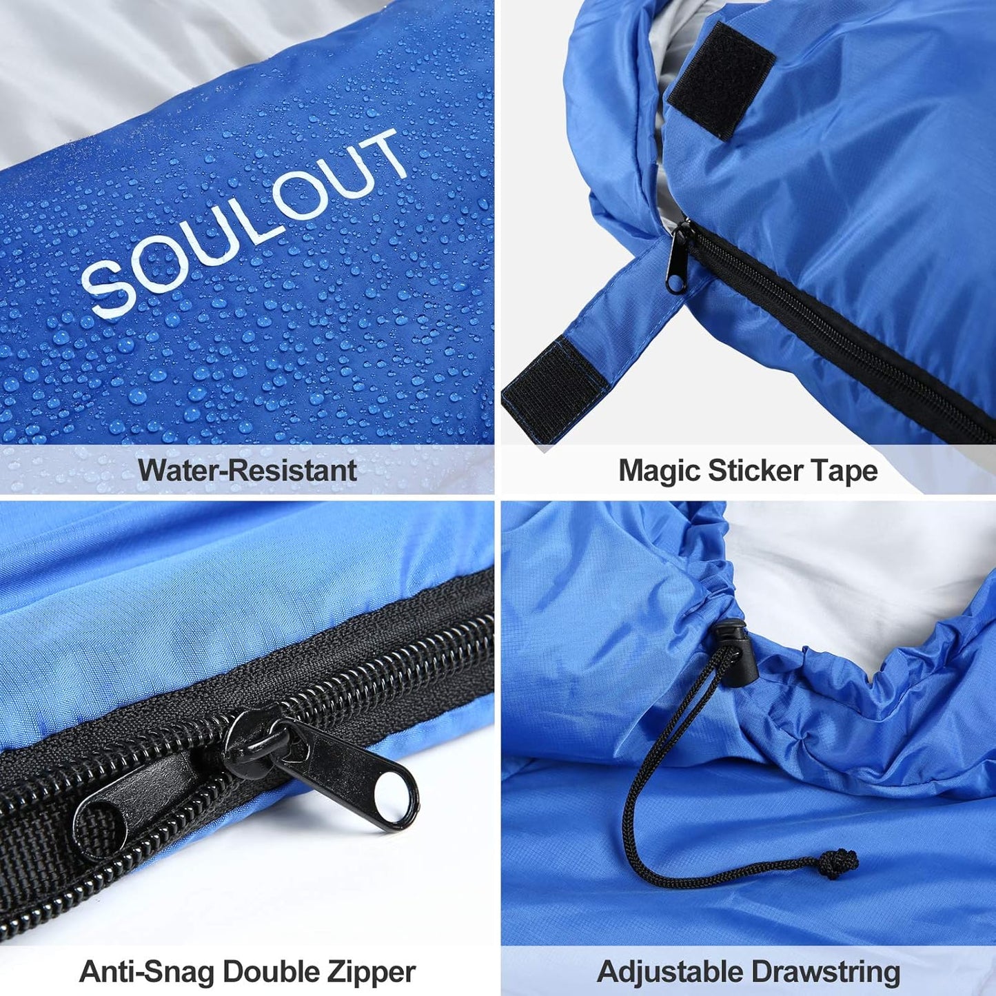 3-4 Season Sleeping Bag for Adults & Kids, Lightweight Warm Cold Weather Camping Bag with Waterproof Compression Sack – Portable for Hiking, Backpacking, Traveling & Outdoor Adventures